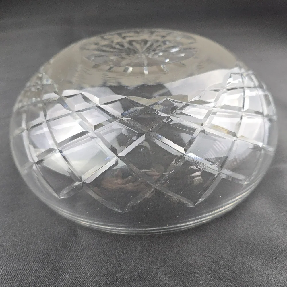 Romanian Handcrafted Lead Crystal Bowl •‎ 24% PbO • 4″ H × 8″ D • Pristine